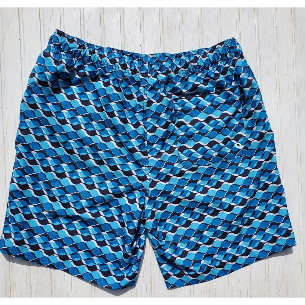 Speedo Mens Swim Trunks Blue Mesh Liner 3 Pockets Medium 7